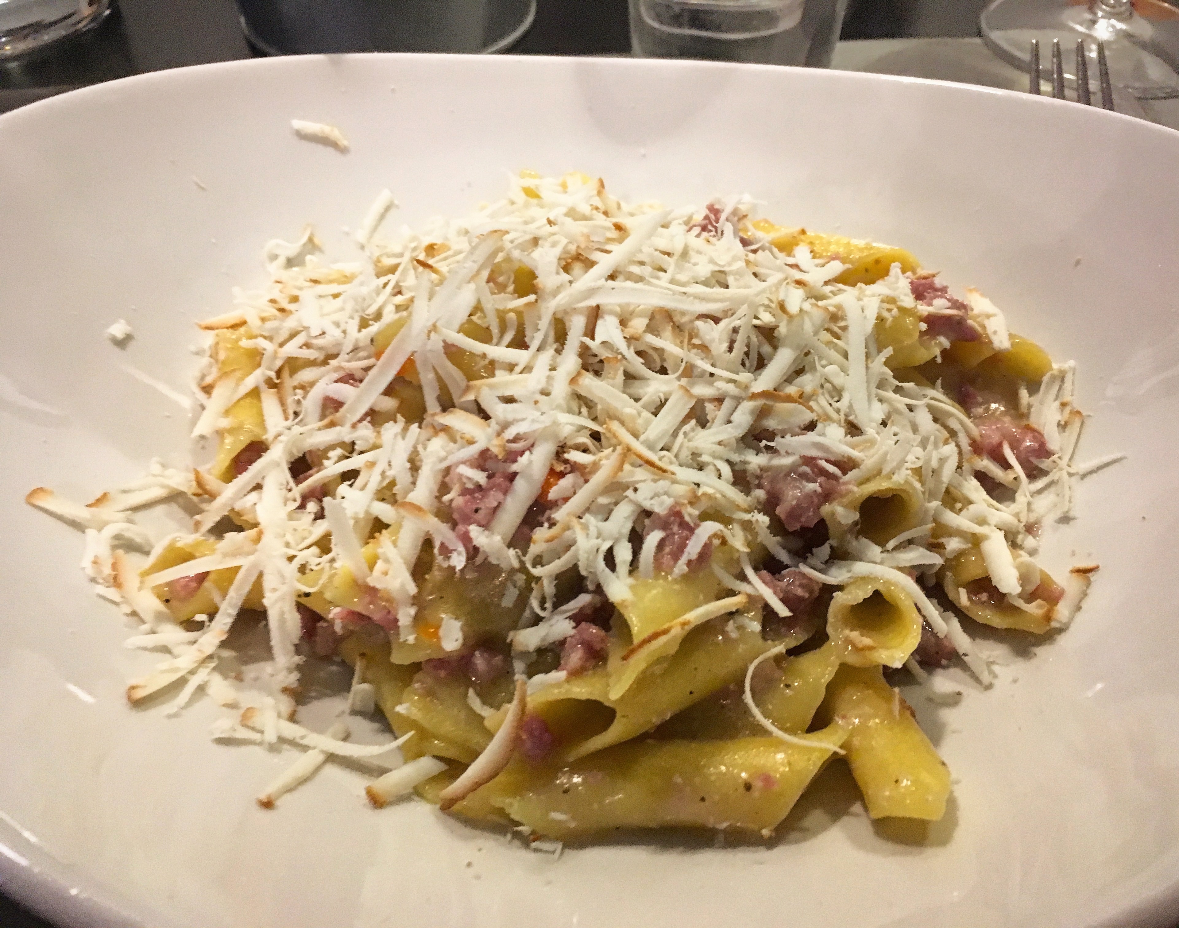 Osteria da Marise Trieste fusi istriani con sugo in bianco di salsiccia e ricotta affumicata