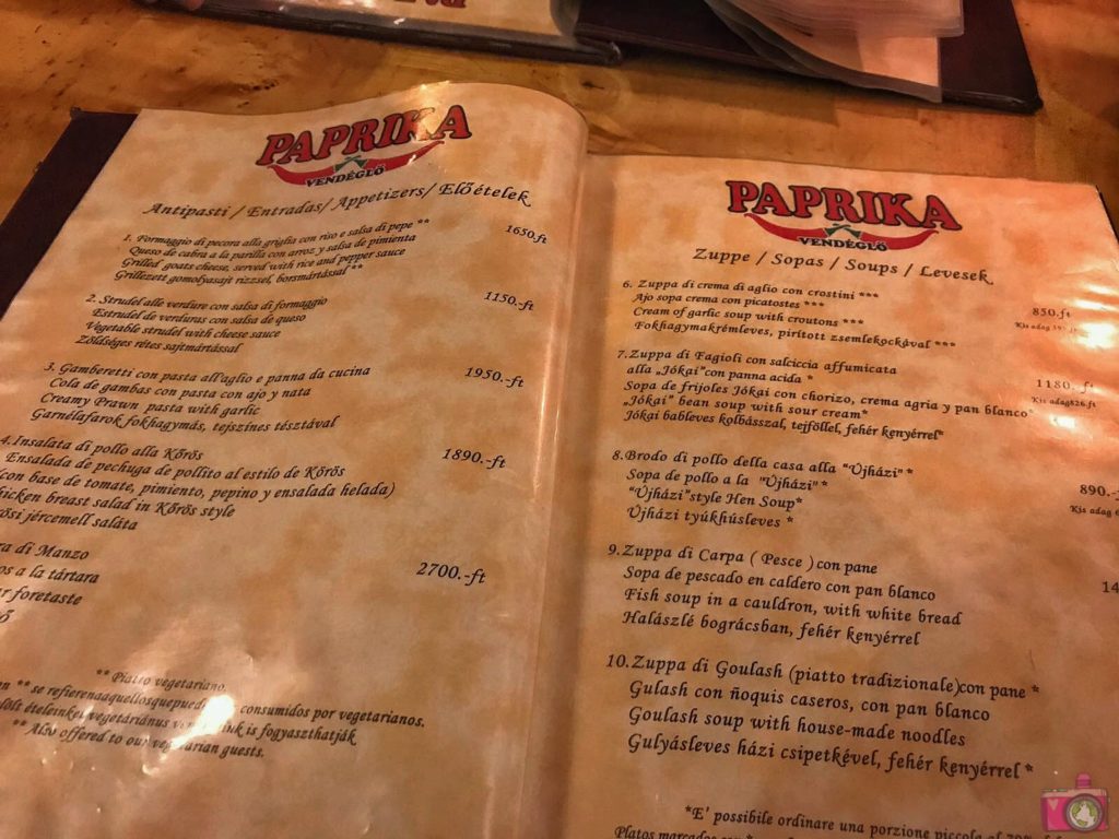 Dove mangiare a Budapest Paprika