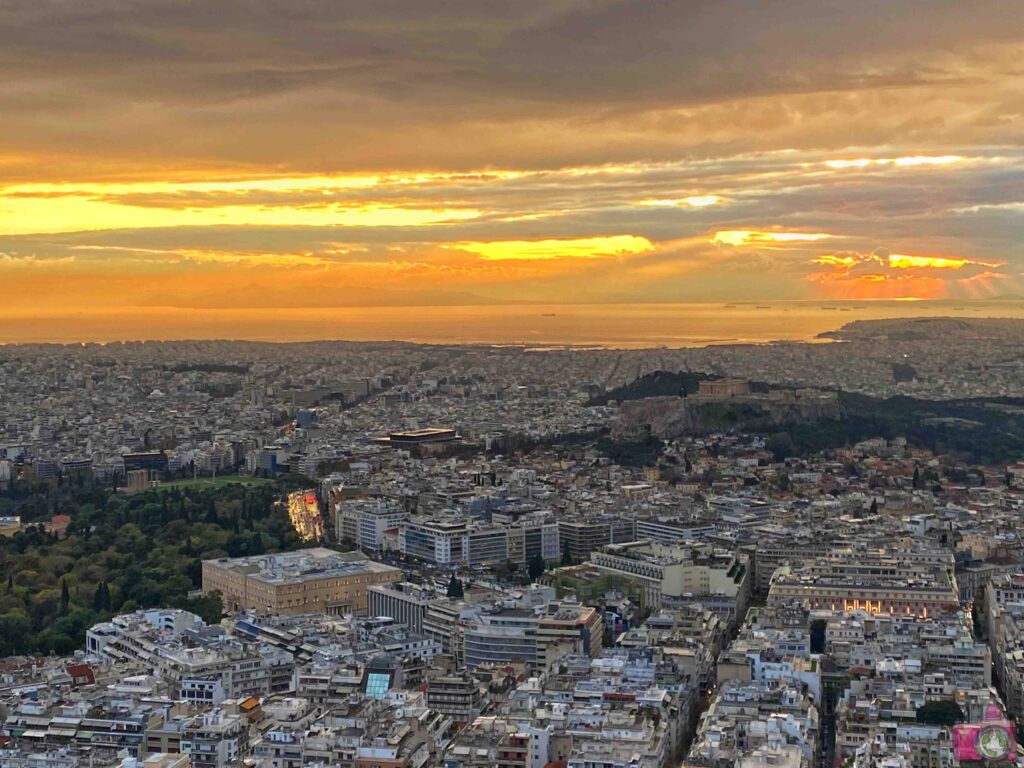 Collina del Licabetto Atene al tramonto