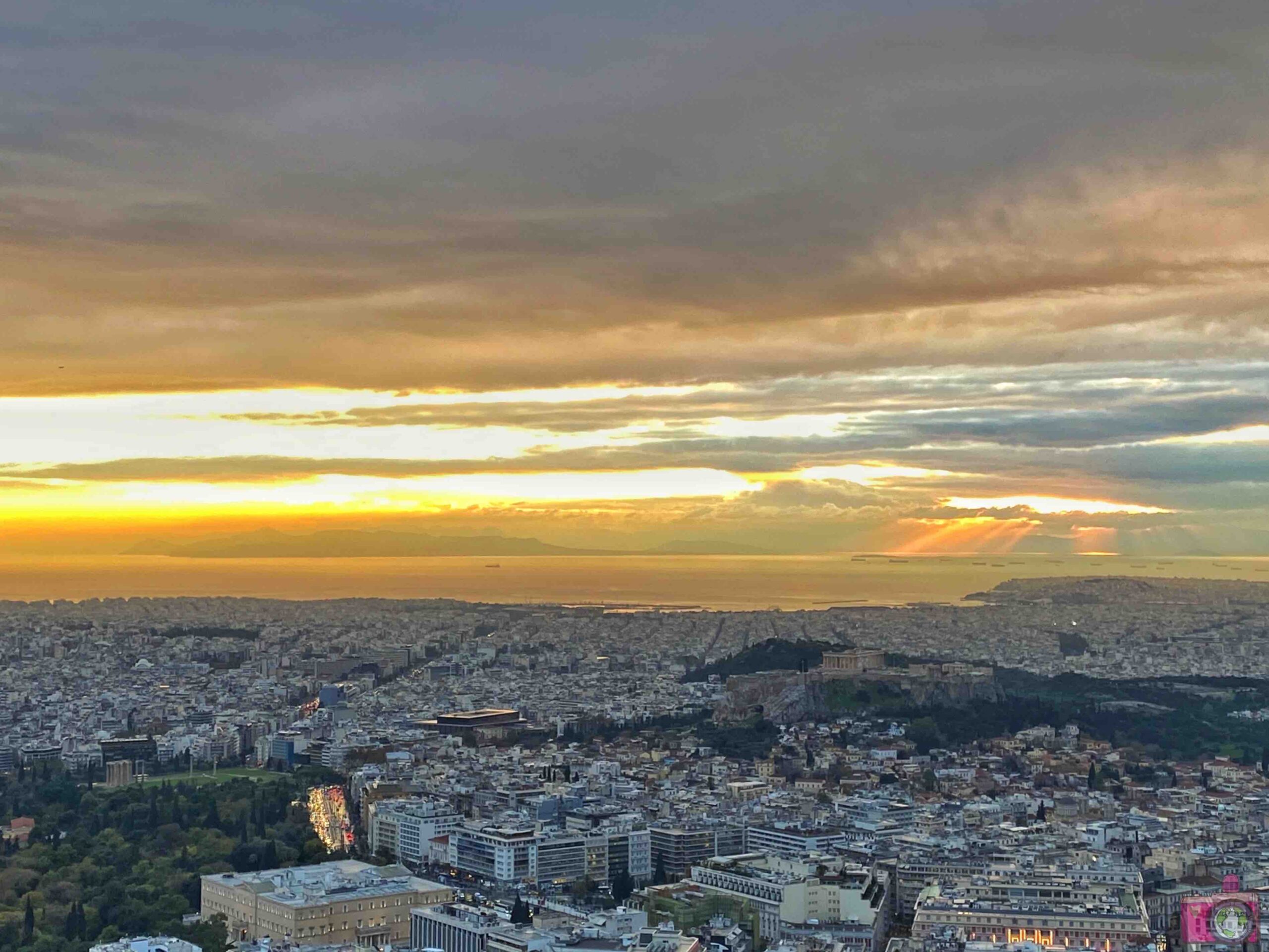 Collina del Licabetto Atene al tramonto