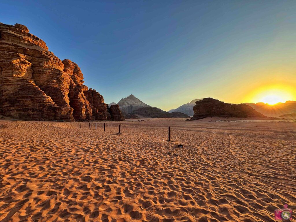 Deserto del Wadi Rum al tramonto