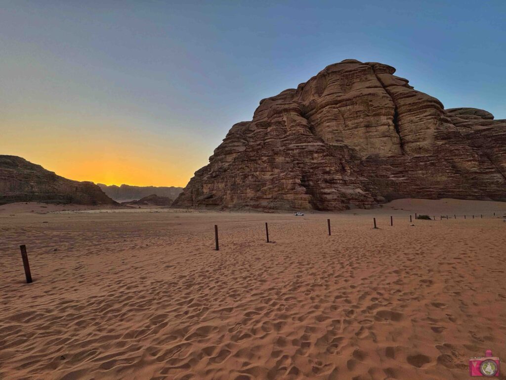 Deserto del Wadi Rum al tramonto